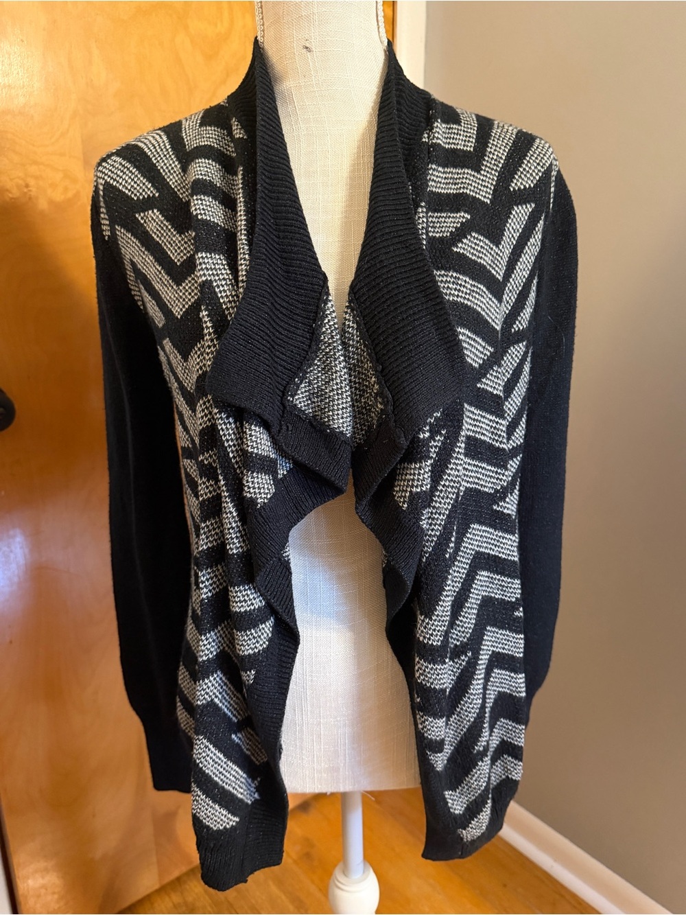 Candie’s Black and Beige Women's Sweater